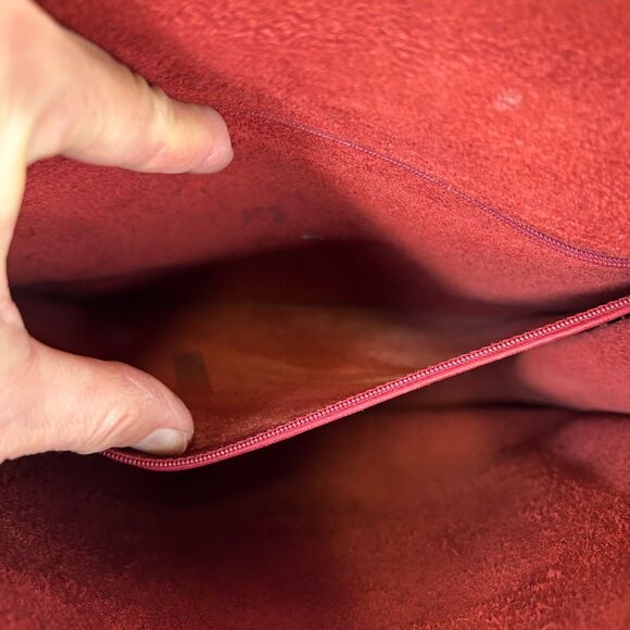 Coach Vintage 9927 Willis Red Leather Brass Top Handle Satchel Shoulder Bag - Picture 8 of 16